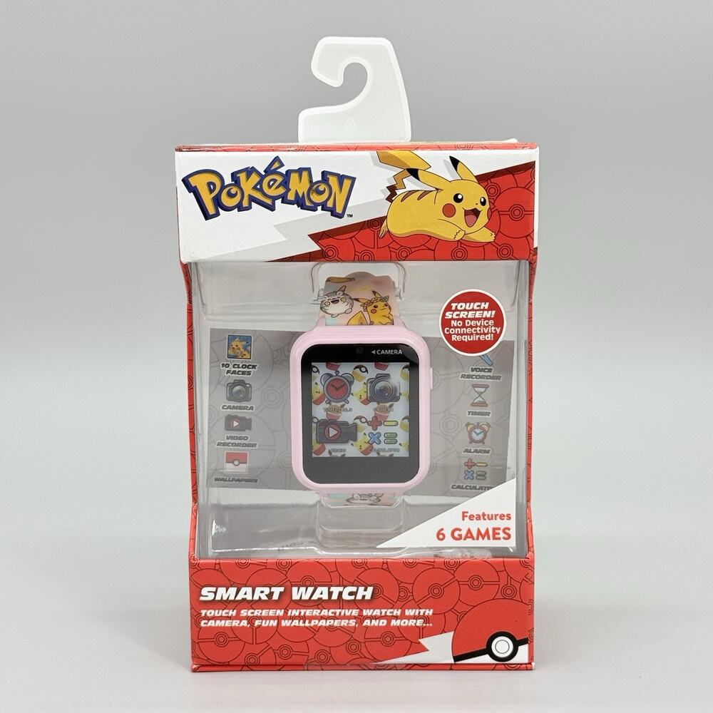 Pokemon 2023 Touch-Screen Smartwatch Built in Selfie-Camera Pink